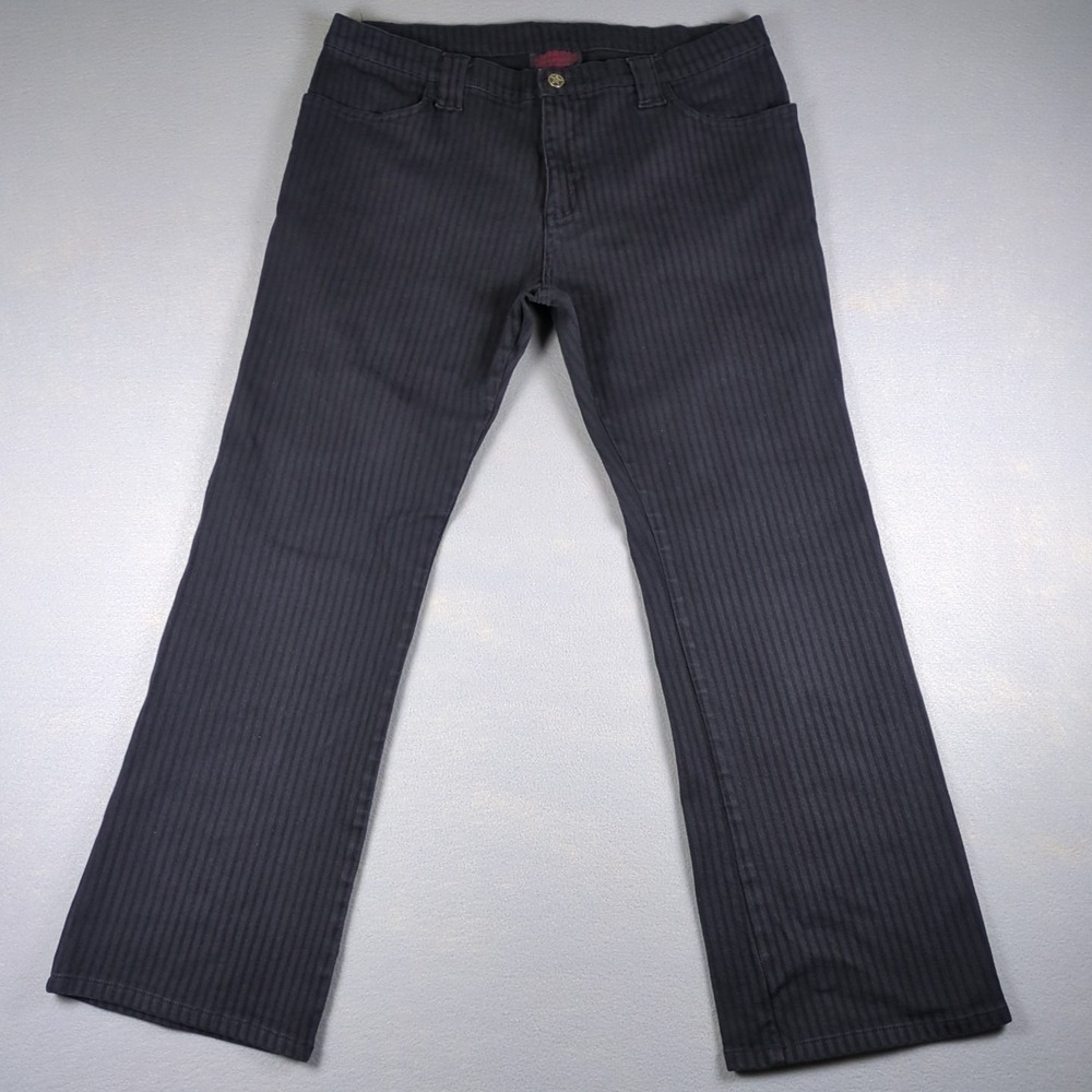 Serious Clothing Jeans Mens 38x30 Black Pinstripe Y2K Grunge Rock Punk Goth Emo